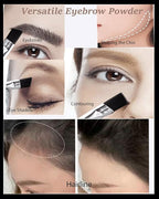 Eyebrow Powder Makeup Kit for Women,2 Colors Eye Brow Powder Waterproof Tinting Palette Long-Lasting,Grey Dark Brown Brow Fill&Sculpt Natural Eyebrow Contour for Sparse Brow with Brow Brush &Razor-04