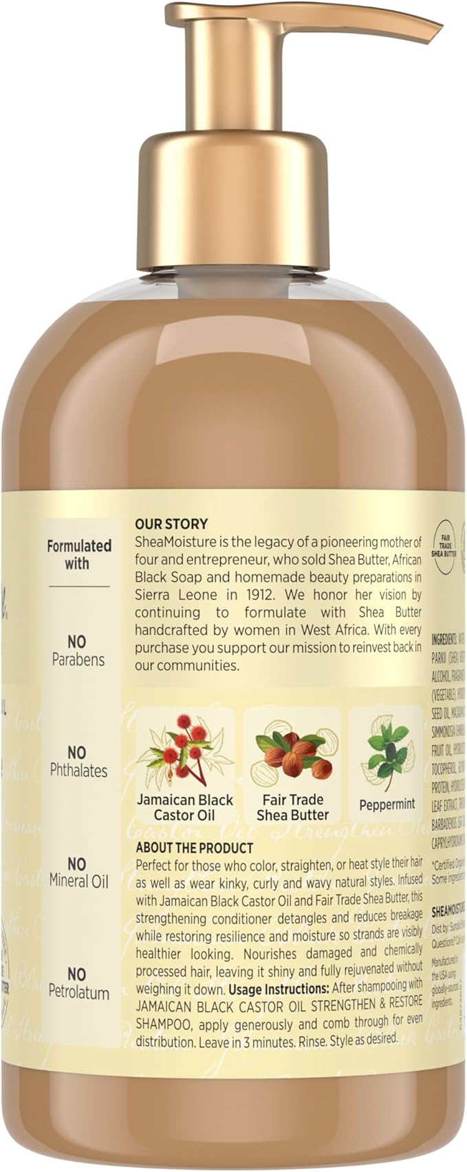 SheaMoisture Jamaican Black Castor Oil Strengthen & Restore Conditioner, 13 fl oz (384 ml)