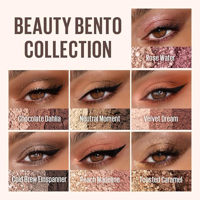 Kaja Beauty Bento Collection - Bouncy Eyeshadow Trio | Plum Rosy Tones, Travel Size, 01 Rosewater, 2019 Allure Best of Beauty Award, 0.03 Oz