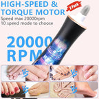 2 Pack 10-in-1 Electric Nail Drill with 100 Sanding Bands – Professional Manicure & Pedicure Kit, Black