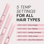 L'ANGE HAIR Le Duo Flex 360° Airflow Titanium Styler | Curling Iron with Adjustable Settings Creates Waves | Air Flow Styler Enhances Volume Locks | Dual Voltage Tool for All Hair Types (Blush)