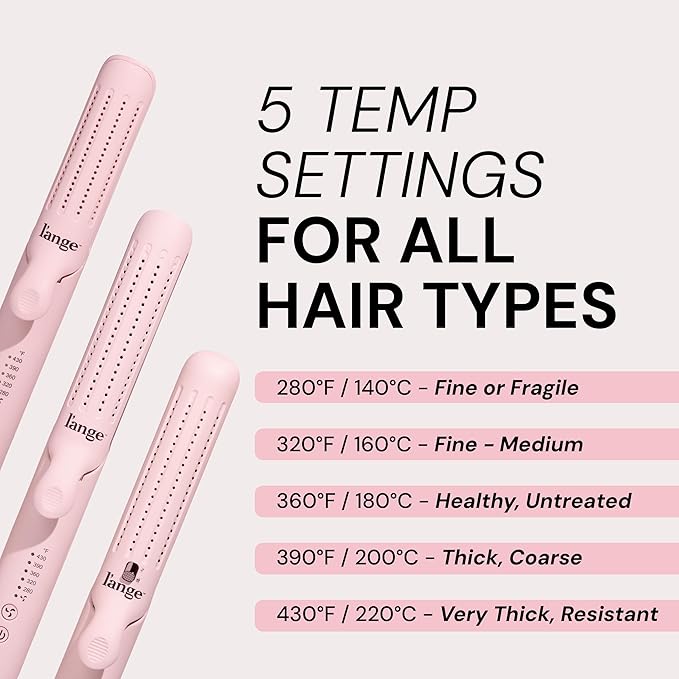 L'ANGE HAIR Le Duo Flex 360° Airflow Titanium Styler | Curling Iron with Adjustable Settings Creates Waves | Air Flow Styler Enhances Volume Locks | Dual Voltage Tool for All Hair Types (Blush)