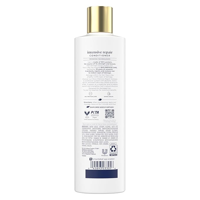 Dove Conditioner Intensive Repair 4 count for Damaged Hair Bio-Protein Care Technology and Amino Serum 12 oz
