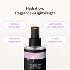 Perfumed Hair Mist for Women – Castor Oil for Shine & Long-Lasting Scent, Clean Hair Perfume & Body Mist – Botanical Waters & 17 Amino Acids, Sulfate, Paraben, Silicone-Free – White Floral Musk, 125ml