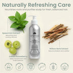 Ahimsa Gentle Purifying Shampoo Oily Hair Cleanser for Build Up, Daily Clarifying Shampoo with Indian Gooseberry & Willow Bark Extract, Scalp Cleanser for Build Up Removal of Grease and Impurities