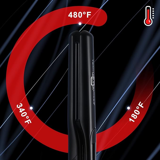 Straightener and Curler 2in1 with LCD Display 15s Fast Heating Ultra hot for American and African Hair Constant high Heat Adjustable Temperature Healthy Styling Tool for All Hairstyles (Black)