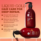 Luseta Argan Oil Shampoo and Conditioner Set Thickening for Thin & Dry Hair Smoothing & Nourishing Anti- Frizz for All Hair Types Sulfate Free for Men and Women 2 x16.9Fl Oz