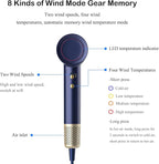 Professional Ionic Hair Dryer with Brushless Motor, High-Speed 110000 RPM Low Noise Temperature Control Portable Negative Ionic Blow Dryer with Concentrator Nozzle for Home, Travel and Salon