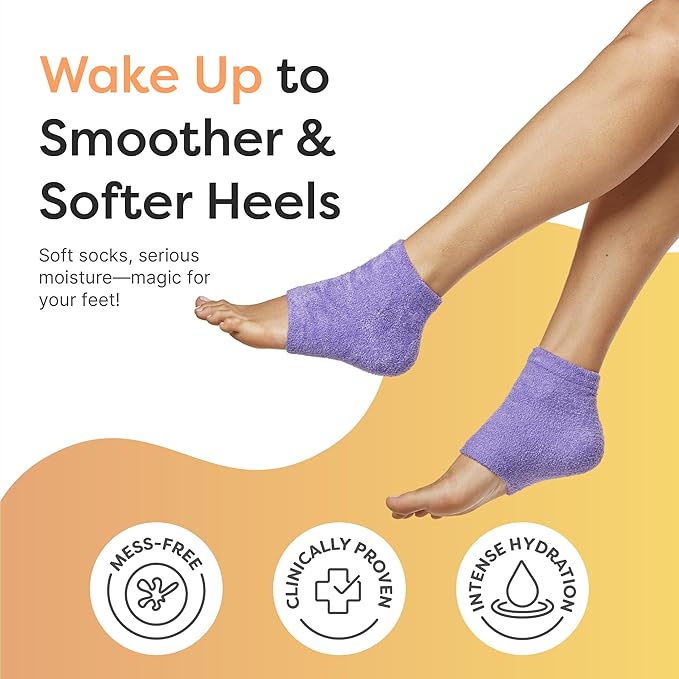 ZenToes Moisturizing Socks for Cracked Heel Treatment, Vitamin E, Olive Oil and Jojoba Oil Heel Socks, Stocking Stuffers for Women, Spa Self Care Gifts for Women (Fuzzy Lilac Purple, Regular)
