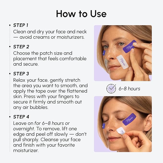 MAREE Face Lift Tape Wrinkle Patches – Anti-Wrinkle Patches for Lip – Smile Line Patches for Eyes, Neck & Forehead – Neck Lift Face Tape for Wrinkles – Overnight Lifting Stickers for Women – 224 Pcs