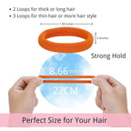 LuSeren 120 Pcs Orange Hair Ties for Women, No Damage Soft Seamless Nylon Hair Elastics for Thick Hair, Ponytail Holders, Solid Orange Hair Accessories