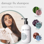 Privé Damage Fix Hair Shampoo for Women & Men - Sulfate-Free Repair Shampoo for Damaged Hair - Strengthening & Moisturizing Formula for Dry, Dull & Over-Processed Strands (12 oz)