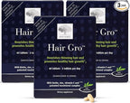 NEW NORDIC Hair GRO, Hair Growth Supplement, Biotin & Palm Fruit Extract Tocotrienols for Natural Regrowth, 60 Count (Pack of 3)