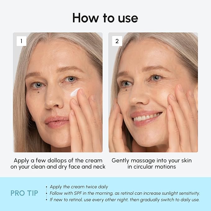 MAREE Face Moisturizer Retinol DD Cream for Face - Daily Wrinkle Cream for Women - Anti Aging Face Cream - Facial Moisturizer with Collagen - Crema Hidratante Para la Cara for Skin Tightening