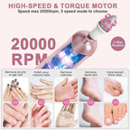 2 Pack Electric 9-in-1 Cordless Nail Drill with 100 Bits, 5 Speeds, Home & Salon Must-Have