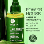 Luseta Tea Tree Oil for Hair, Hair Serum for For Damaged and Oily Hair, Revitalizing & Nourishing for Healthy Hair Color Safe Hair Oil 3.38 Fl oz