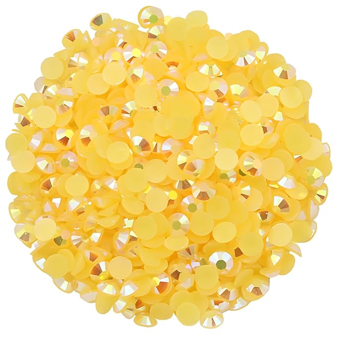 2250 Pcs SS16 4mm AB Flatback Rhinestones for Nails Art Crafts Glitter Round Shine Gems Crystals DIY Clothes Shoes （Orange Yellow AB）