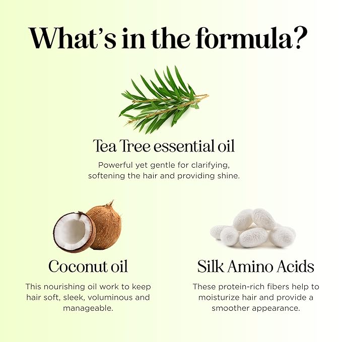 Tea Tree Conditioner for Dry Hair - Tea Tree Oil Conditioner for Damaged Dry Hair and Cleansing Conditioner for Dry Scalp Care - Sulfate Free Conditioner with Nourishing Tea Tree Oil for Hair Care