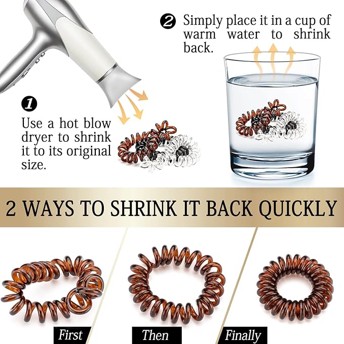 27 PCS Spiral Hair Ties,No Crease Coil Hair Elastic Hair Bands Multi Color Waterproof Phone Cord Hair Accessories For Women Girls Ponytail Holders