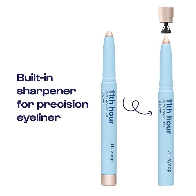 ALLEYOOP 11th Hour Cream Eyeshadow Sticks Bundle - Charcolit (Shimmer) & Baby Pearl (Shimmer) - Waterproof, Smudge-Proof, Crease-Proof Eyeshadow for Over 11 Hours