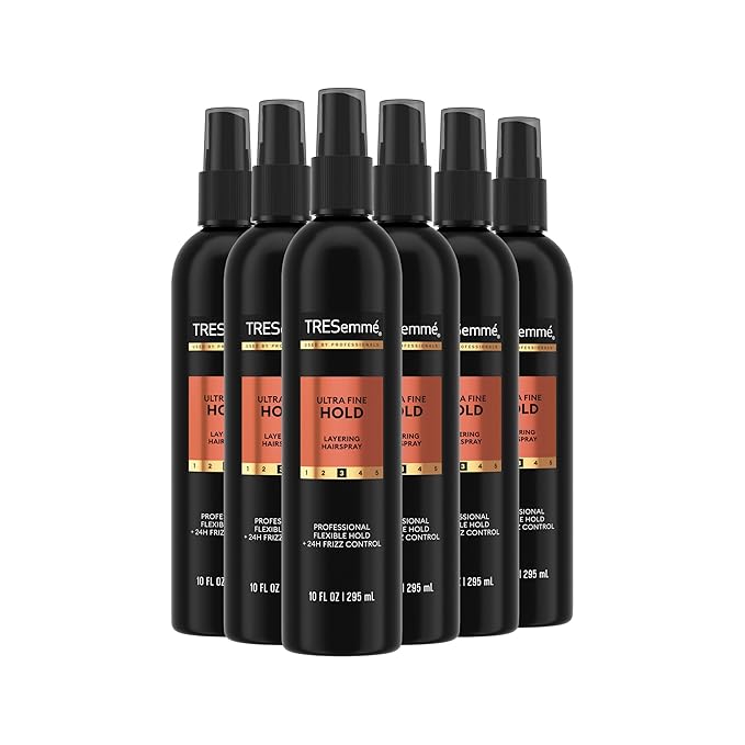 TRESemmé Non-Aero Hairspray Pack of 6 Ultra Fine for 24-Hour Frizz Control 10 Fl Oz