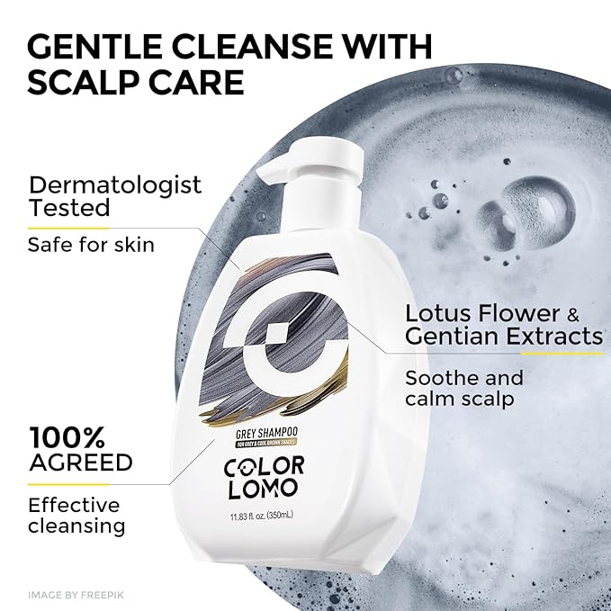 COLROLOMO Ultra Color Safe Shampoo | Help Prevent Fading & Provide Subtle Color Replenishment | Prolong Color Vibrancy and Enhance Shine | Vegan & Cruelty-Free Formula | For Grey Color Treated Hair