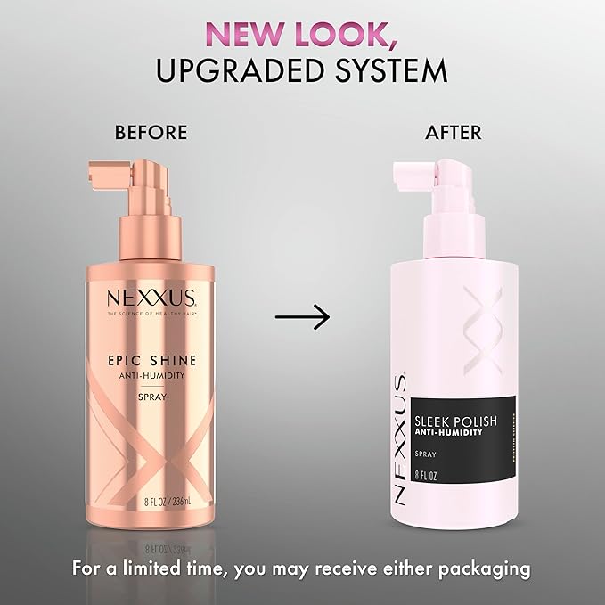 Nexxus Epic Shine Anti-Humidity Spray Heat Protection for Long Lasting, Weightless Shine, with StyleProtect Technology 8 oz