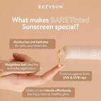 BARE Tinted Sunscreen SPF 50 – Non-Greasy, Water-Resistant, Vegan & Reef-Safe with Hyaluronic Acid & Jojoba Oil – 1.69 fl oz – Light