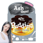 eZn Pudding Hair Dye, Ammonia-Free, Semi-Permanent DIY Korean Hair Dye Color with Keratin, Odorless Gentle for Sensitive Skin No Skin Irritation (Ash Gray)