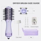 Dual Voltage Hair Dryer Brush Travel Blow Dryer Brush in One,2 inch Portable Mini Hot Air Brush,Travel Hair Tools/Volumizer/Straightener/Curler,European Blow Dry Brush with EU&UK Plug
