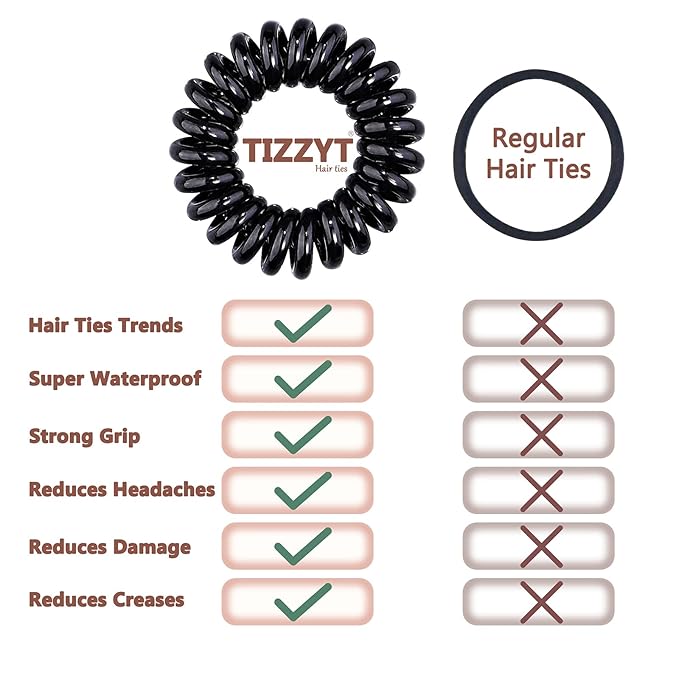 18 Pcs Women Ponytail Braid Hair Elastic No Crease Spiral Hair Ties, Girls Multi-color Waterproof Coil Hair Accessories (Small Hair Ties)