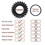 18 Pcs Women Ponytail Braid Hair Elastic No Crease Spiral Hair Ties, Girls Multi-color Waterproof Coil Hair Accessories (Small Hair Ties)