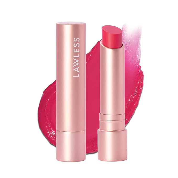 LAWLESS Women's Forget the Filler Lip Plumping Line Smoothing Tinted Balm, Juicy Watermelon, Pink, 0.1 Ounce / 2.9 ml