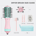Dual Voltage Travel Dryer Styler in One, 2 Inch Oval Jet Brush for Worldwide Use, 110-240V European Hair Dryer & Volumizer with Universal Adapter