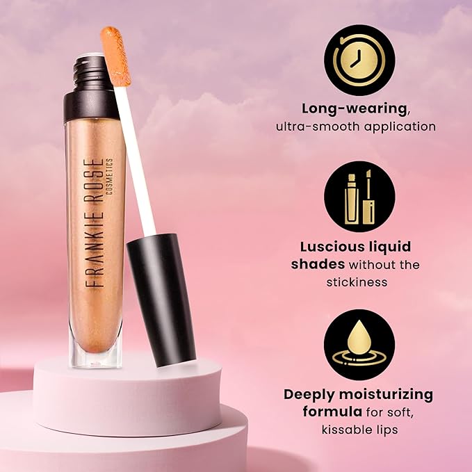 Frankie Rose Cosmetics Lip Gloss | Non-Sticky Formula, Long Lasting Lip Shimmer, Bold Pigment & Hydrating Gloss for lips, So Fetch Shimmer Lip Gloss, 20g