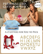 Personalized Gifts, Initial Makeup Bag, Personalized Double Layer Cosmetic Bag with Makeup Brush Organizer, Large Capacity PU Leather Travel Toiletry Bag Bride Gifts, Bridal Party Gifts