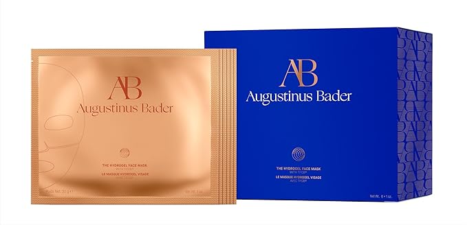 Augustinus Bader The Hydrogel Face Mask – Luxury Cooling, Hydrating & Plumping Facial Treatment – Smooths, Firms & Boosts Radiance – Soothing, Restorative Formula – 6 Masks
