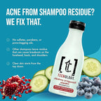 Teenology Teen Shampoo – Avoid Acne Breakouts, Non-Comedogenic, For Dry & Oily Scalps, Sulfate & Paraben Free, Natural Extracts, for Clear Skin & Healthy Hair, 16 oz – (Blueberry Pomegranate Cucumber)