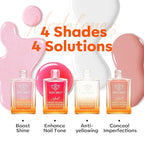 modelones Nail Strengthener Kits Milky White Glitter Pink Nude Nail Polish Sets Nail Repair for Damaged Nails Strengthener and Growth for Thin Weak & Damaged Nail Care Kit for Women 4 Pcs Gifts Sets