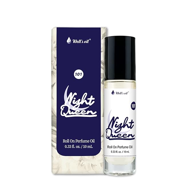 Well's Oil Roll-On Perfume Oil (Night Queen) | Long-Lasting | Paraben-Free | 0.33 Fl Oz / 10 ml