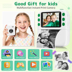 Instant Print Camera for Kids, Christmas Birthday Gifts for Girls Boys, 1080P Instant Digital Print Cameras for Toddler,Portable Toy for 4 5 6 7 8 9 10 Year Old Girl with 32GB SD Card，White