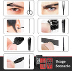 COSHAYSOO Christmas Stocking Stuffers Small Useful Funny Gifts for Male Engineer Teacher Coworker, 7 Pcs Travel Manicure Set with Black Case for Men Nail Clipper Grooming Kit Fingernail Care Tools