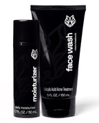 Black Wolf Face Wash and Oil-Free Moisturizer Gel Bundle for Oily Skin, Deep Clean- 2pc Bundle- Charcoal Powder and Salicylic Acid Reduce Acne Breakouts and Cleanse Your Skin- Gift Set for Men