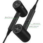 FUNTIN Hair Dryer, Blow Dryer with Diffuser Brush Comb for Women 4C Thick Curly Hair 1800w-Professional Black