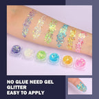 12 Colors Glow in The Dark Makeup UV Black Light Glitter Gel for Body Face Hair Eyeshadow for Raves Festivals Carnival Party