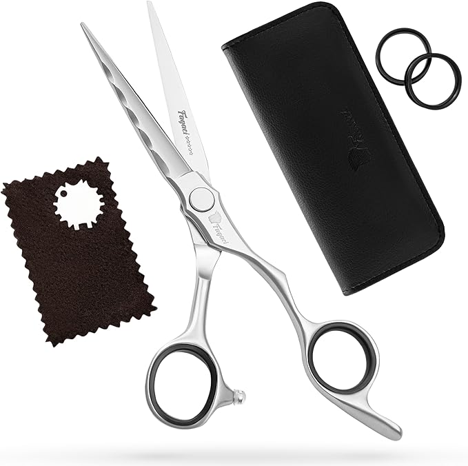 Fagaci Professional Hair Scissors 6” Razor Sharp Blades, Fine Cutting VG10 Steel Hair Cutting Shears, Barber Scissors Professional
