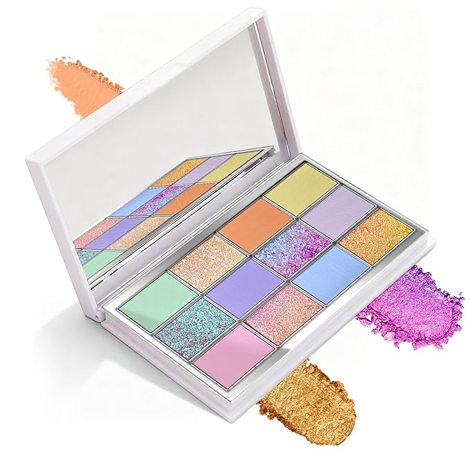 Highly Pigmented Chameleon Eyeshadow Palette, 12 Colors Sparkle Creamy Duo Chrome Multidimensional Eye Shadow Pallet, Long-Wearing Formula,easily blendable,Vegan & Cruelty Free (#03)