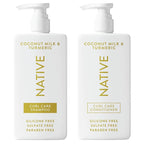Native Coconut & Turmeric Shampoo and Conditioner Contain Naturally Derived Ingredients | All Hair Types, Color & Treated, Fine to Dry Damaged, Sulfate & Dye Free - 2-Pack