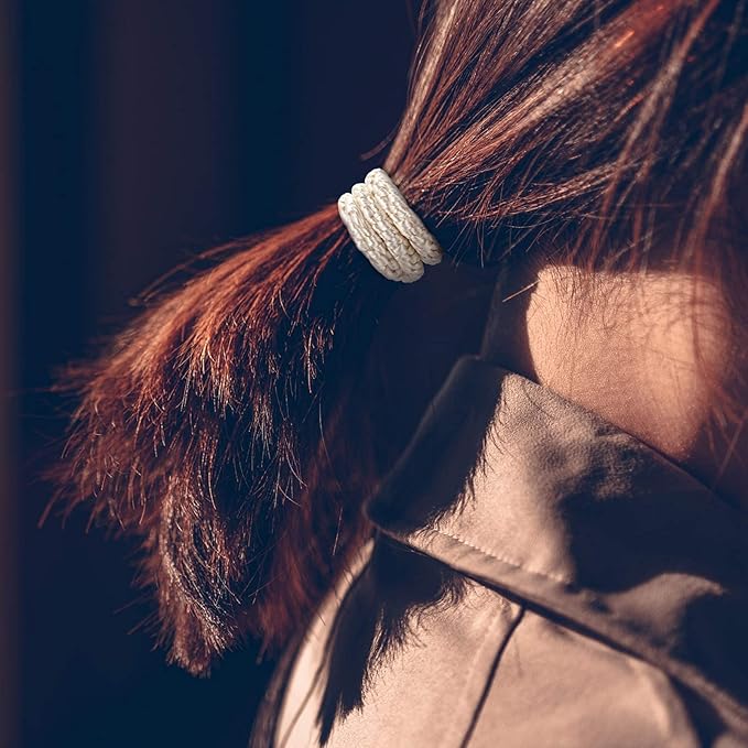 Hair Ties for Girls Women, Funtopia 30 Pcs Elastics Hair Bands Ponytail Holders for Thick Hair, No Damage No Crease Hair Elastics 3.Multicolor