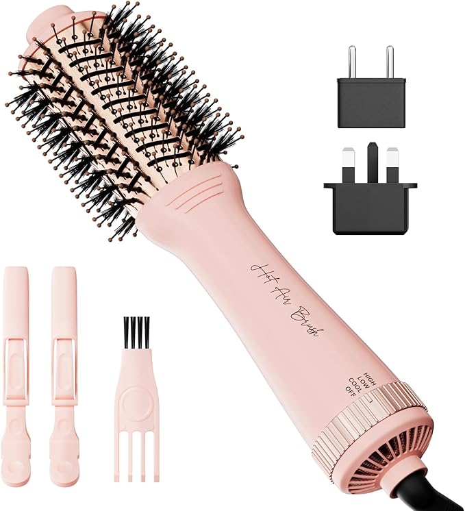One Step Hair Dryer Brush Blow Dryer, Dual Volatge Hair Dryer Brush-60mm Oval Brush Head, Volumizing Blowout Brush with Ionic Technology for Salon Quality Blowout, Smooth and Shiny Hair